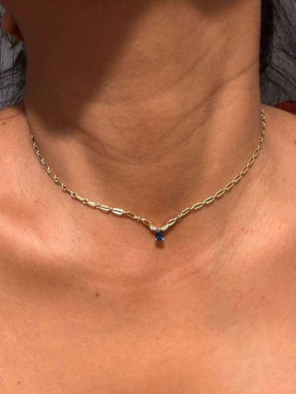 COLLIER SAPHIR ET DIAMANTS — vue 2