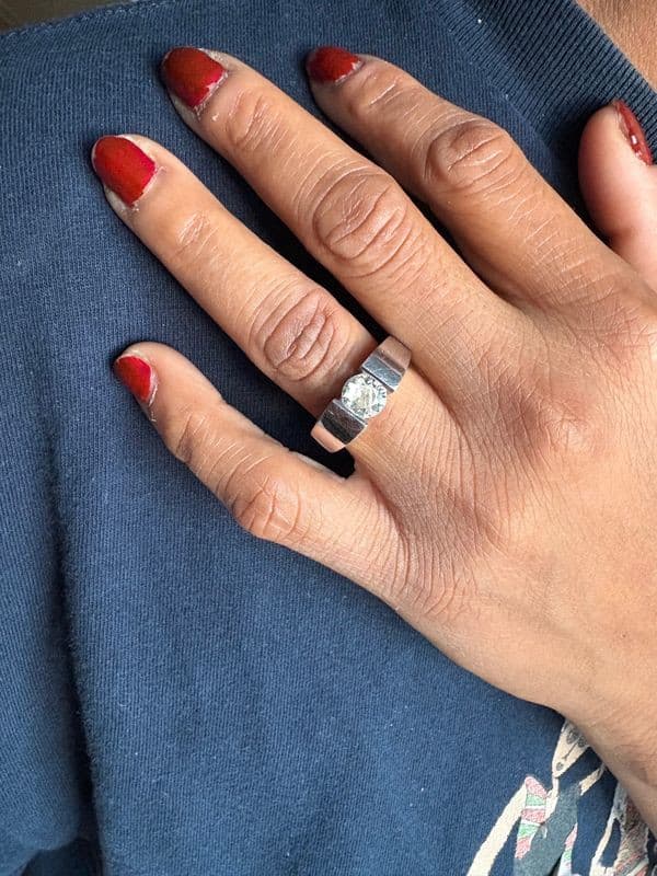 BAGUE SOLITAIRE DIAMANT MODERNE — vue 2