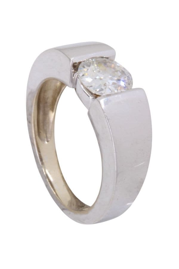 BAGUE SOLITAIRE DIAMANT MODERNE — vue 4