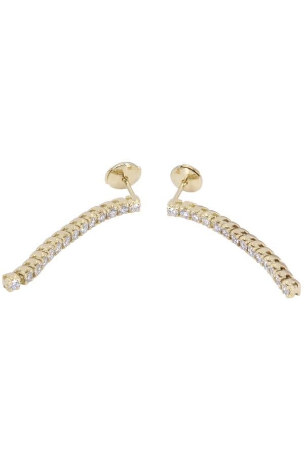 BOUCLES D'OREILLES PENDANTES DIAMANTS — vue 3