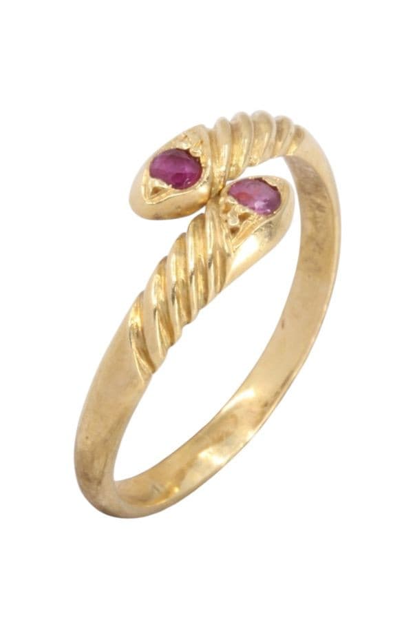 BAGUE SERPENT RUBIS — vue 3
