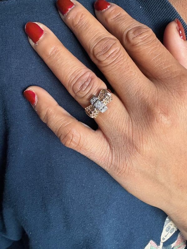 BAGUE ANCIENNE 2 ORS NOEUD — vue 2