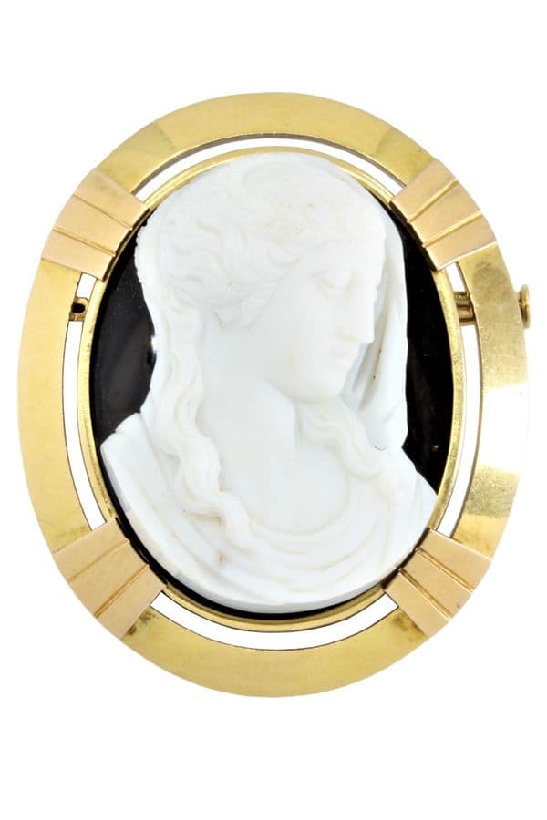 BROCHE CAMÉE ANCIENNE — vue 1