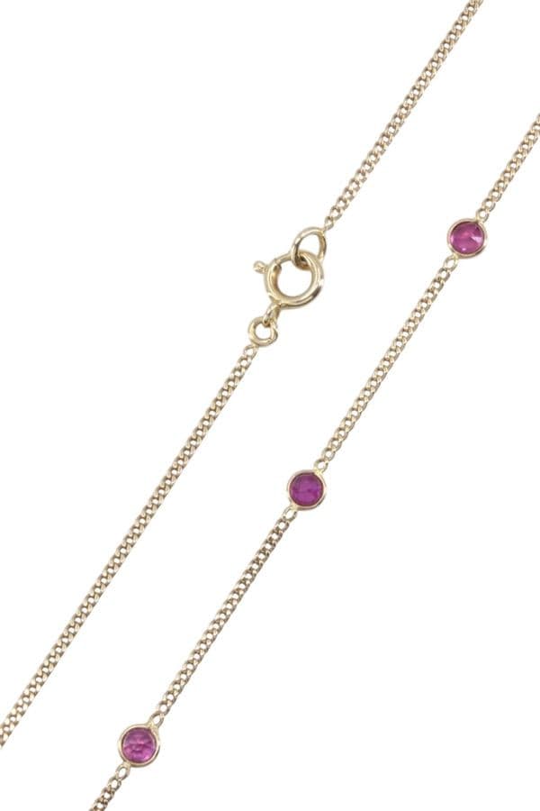 COLLIER CHAINE GOURMETTE RUBIS — vue 3