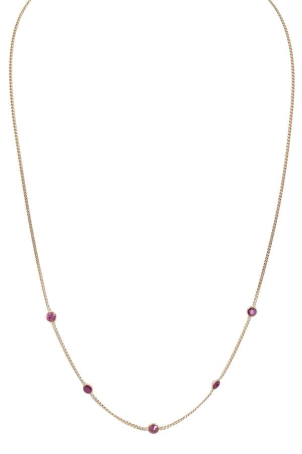 COLLIER CHAINE GOURMETTE RUBIS — vue 1