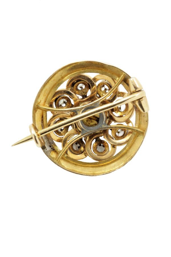 BROCHE NAPOLÉON III PERLE ET DIAMANTS — vue 2