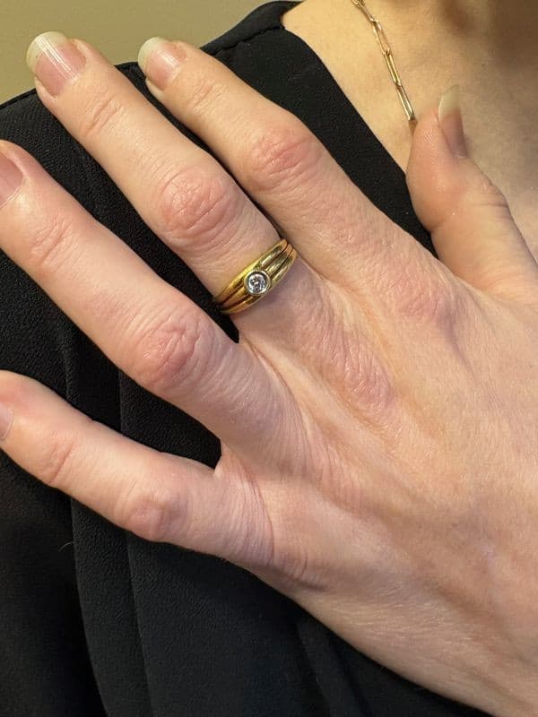 BAGUE SOLITAIRE DIAMANT MODERNE — vue 2