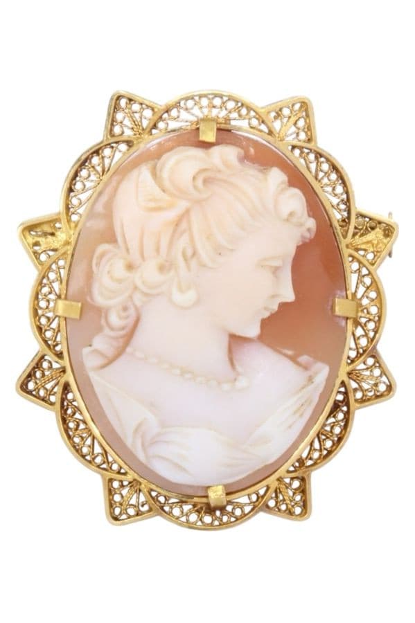 BROCHE ANCIENNE CAMÉE — vue 1