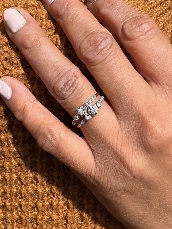 BAGUE ANCIENNE DIAMANTS — vue 2