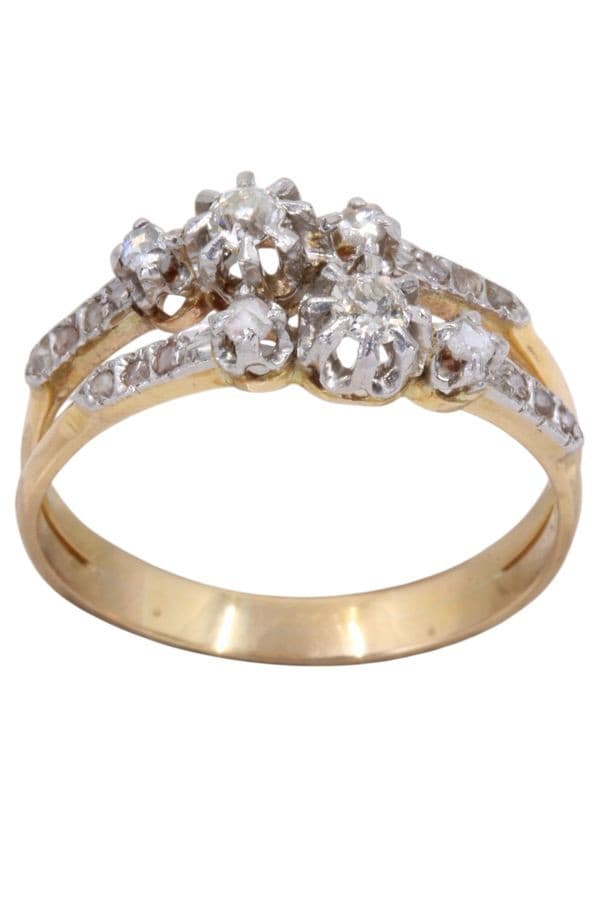 BAGUE ANCIENNE DIAMANTS — vue 1
