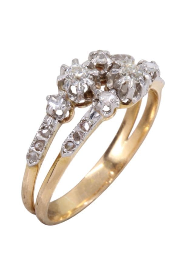 BAGUE ANCIENNE DIAMANTS — vue 3