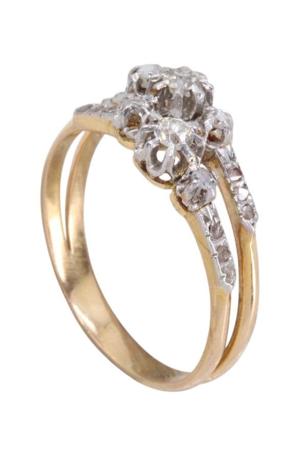 BAGUE ANCIENNE DIAMANTS — vue 4