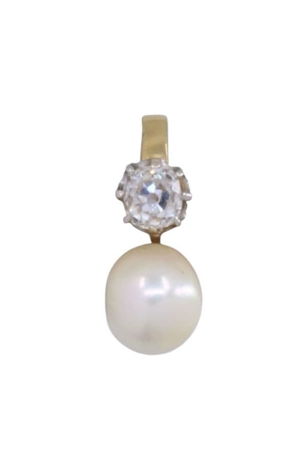 PENDENTIF PERLE ET DIAMANT — vue 1
