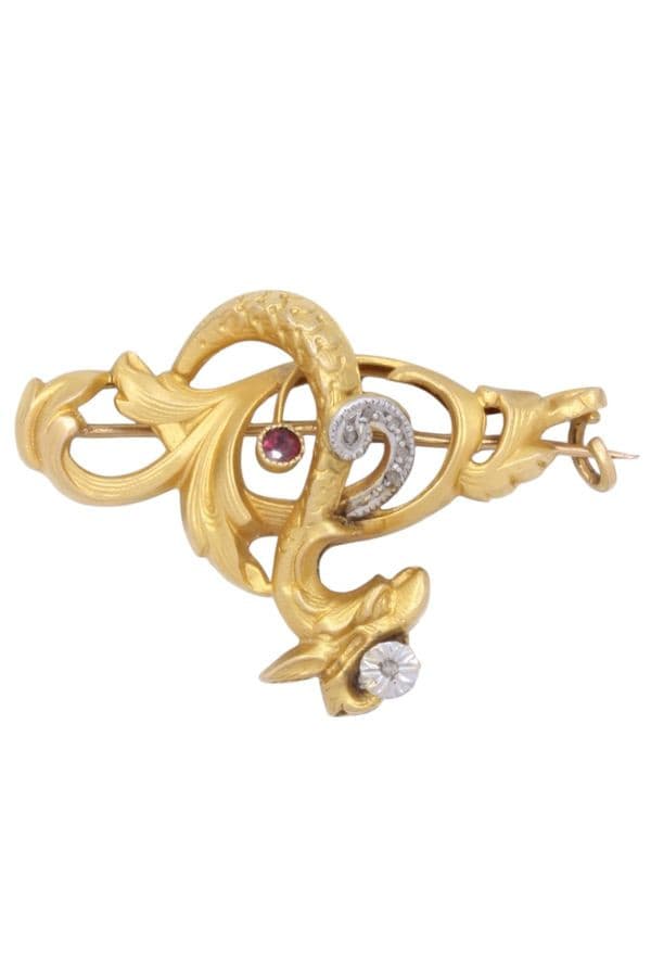 BROCHE ANCIENNE CHIMÉRE — vue 1