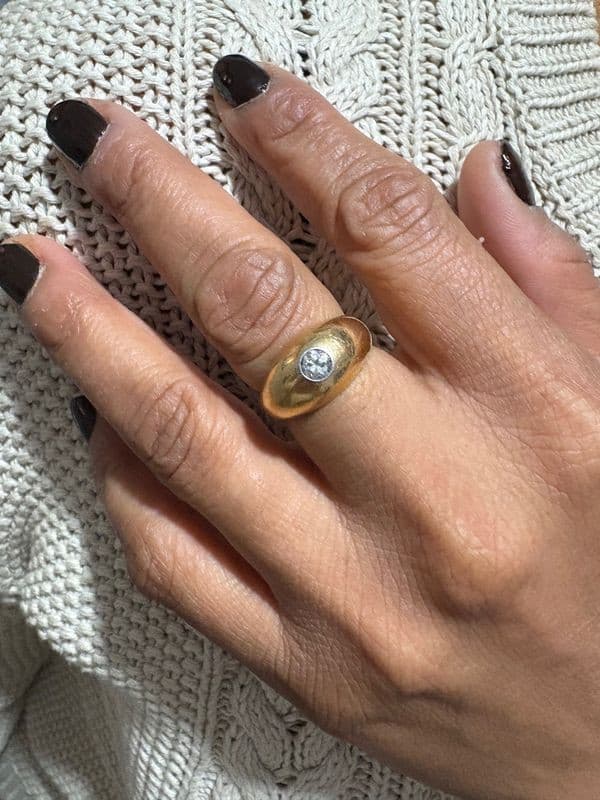 BAGUE JONC ANGLAIS DIAMANT — vue 2