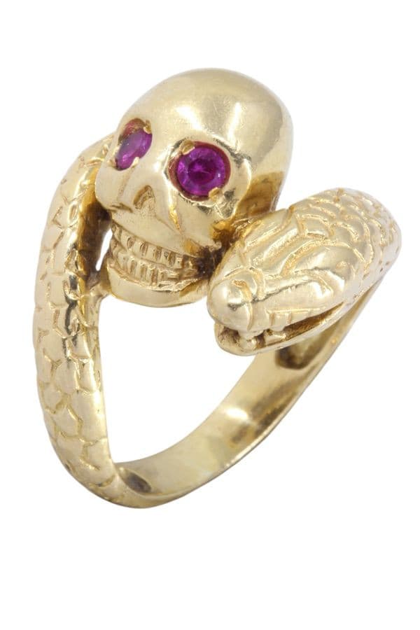 BAGUE MODERNE SERPENT RUBIS — vue 3