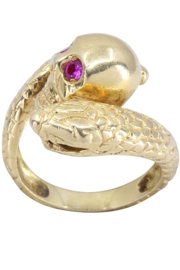 BAGUE MODERNE SERPENT RUBIS — vue 1