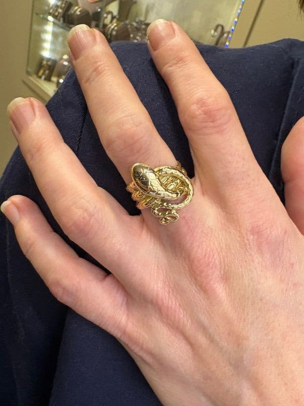BAGUE ANCIENNE SERPENT — vue 2