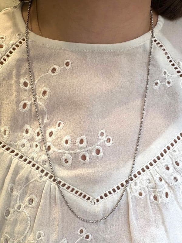 CHAINE MAILLE BOULE ARGENT — vue 2