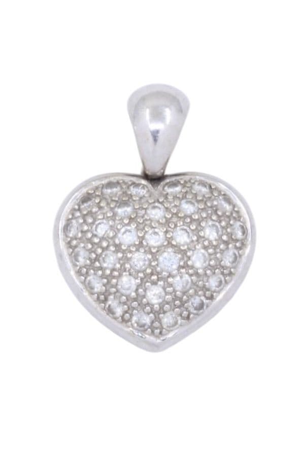 PENDENTIF COEUR PAVAGE DIAMANTS — vue 1