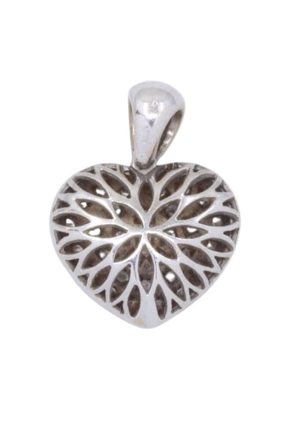 PENDENTIF COEUR PAVAGE DIAMANTS — vue 3