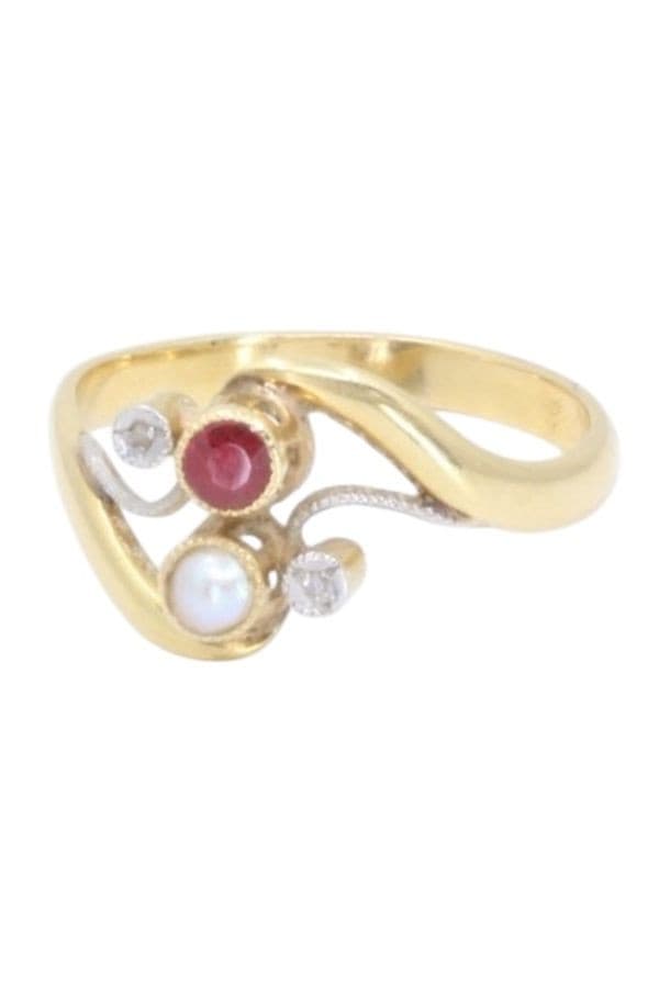 BAGUE TOI ET MOI ART NOUVEAU — vue 3