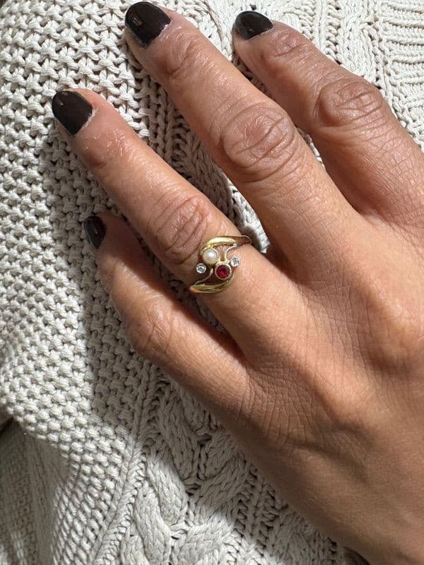 BAGUE TOI ET MOI ART NOUVEAU — vue 2