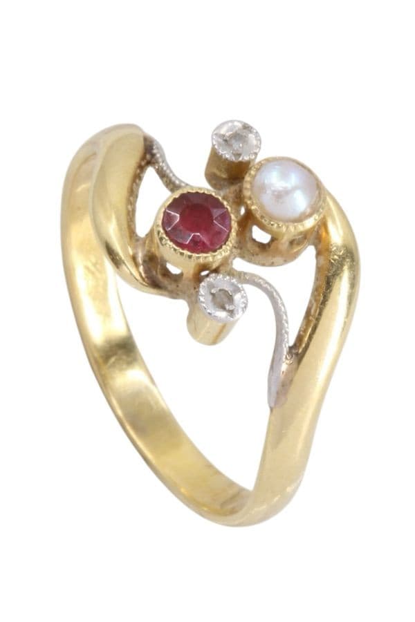 BAGUE TOI ET MOI ART NOUVEAU — vue 6