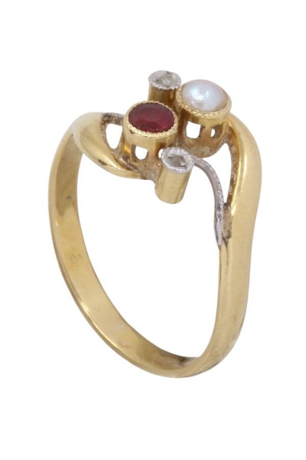 BAGUE TOI ET MOI ART NOUVEAU — vue 4