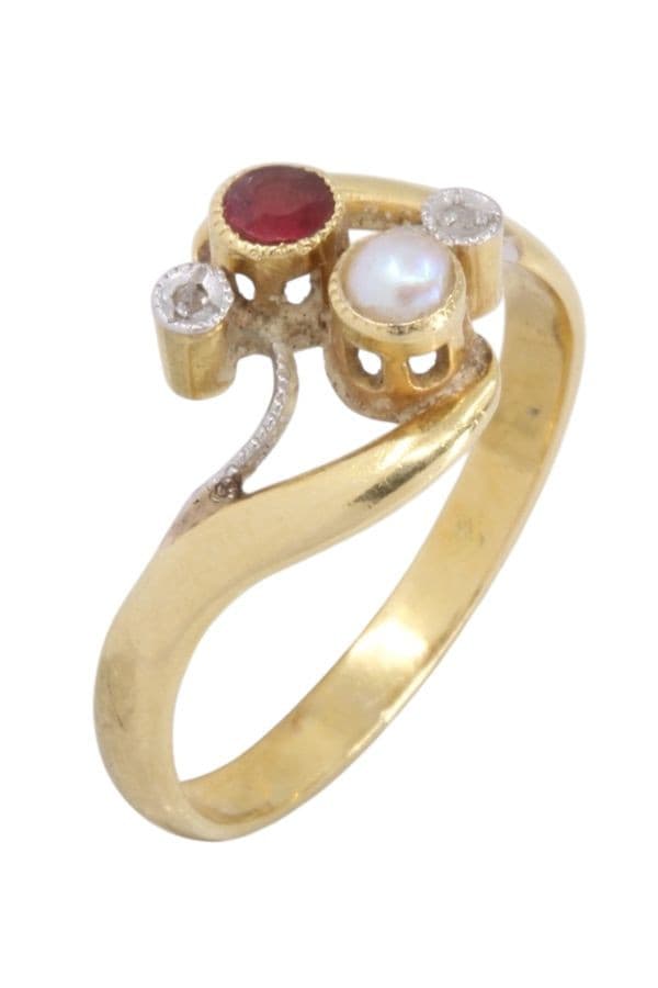BAGUE TOI ET MOI ART NOUVEAU — vue 5