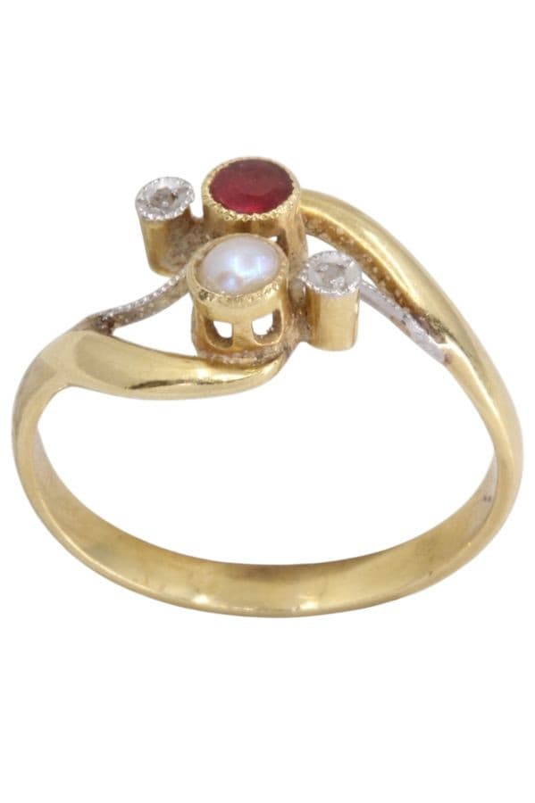BAGUE TOI ET MOI ART NOUVEAU