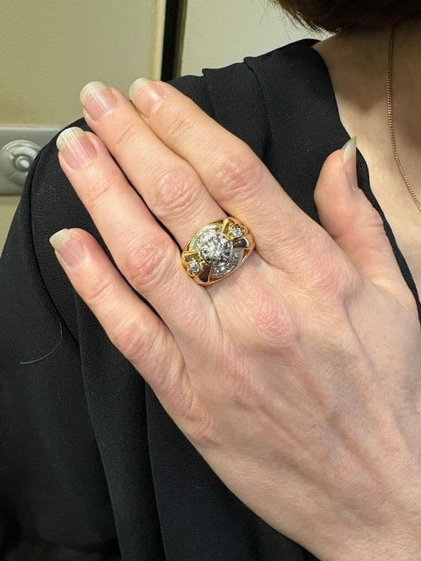 BAGUE DIAMANTS 1950' — vue 2