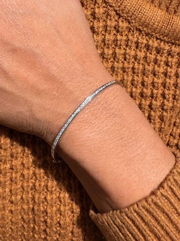 BRACELET JONC OUVRANT DIAMANTS — vue 2