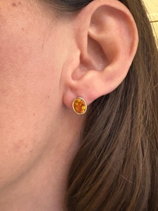 BOUCLES D'OREILLES CITRINE MODERNE — vue 2
