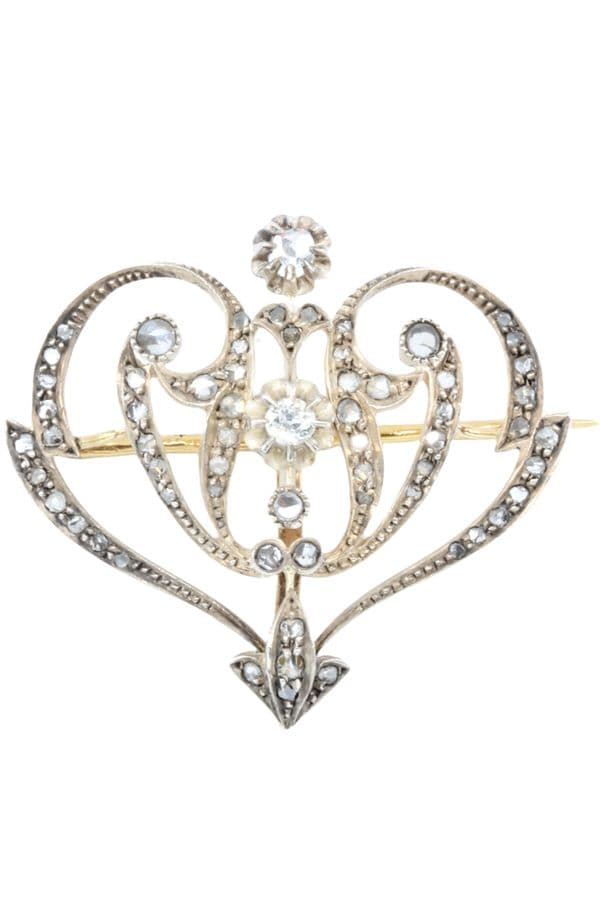 BROCHE DIAMANTS ART NOUVEAU — vue 1