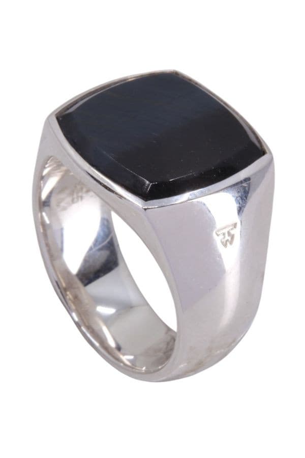CHEVALIÈRE ARGENT ET LARVIKITE — vue 5