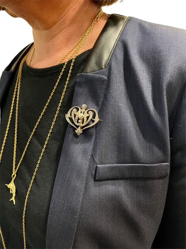 BROCHE DIAMANTS ART NOUVEAU — vue 2