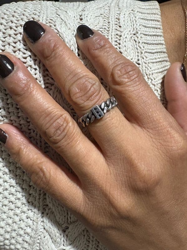 BAGUE CHAINE ARGENT — vue 2