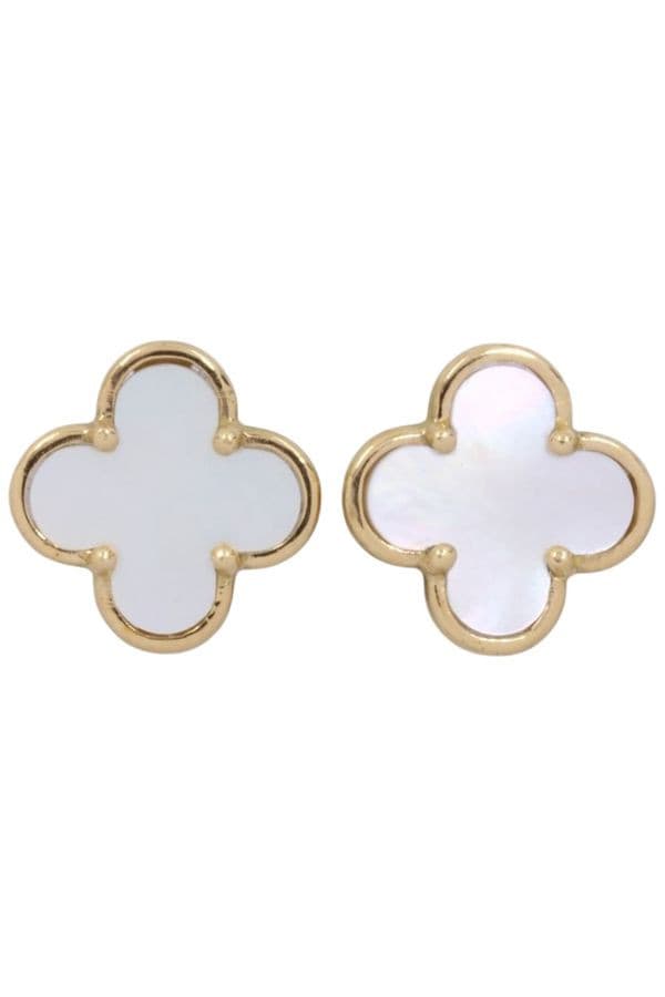 BOUCLES D'OREILLES TREFLES NACRE — vue 1