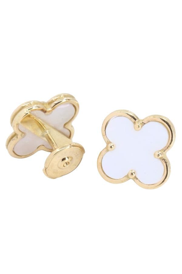 BOUCLES D'OREILLES TREFLES NACRE — vue 3