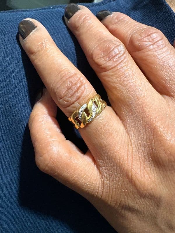 BAGUE MAILLE GOURMETTE DIAMANTS — vue 2