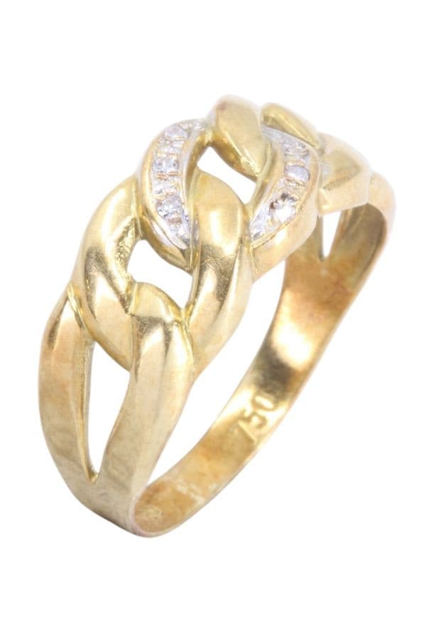 BAGUE MAILLE GOURMETTE DIAMANTS — vue 3