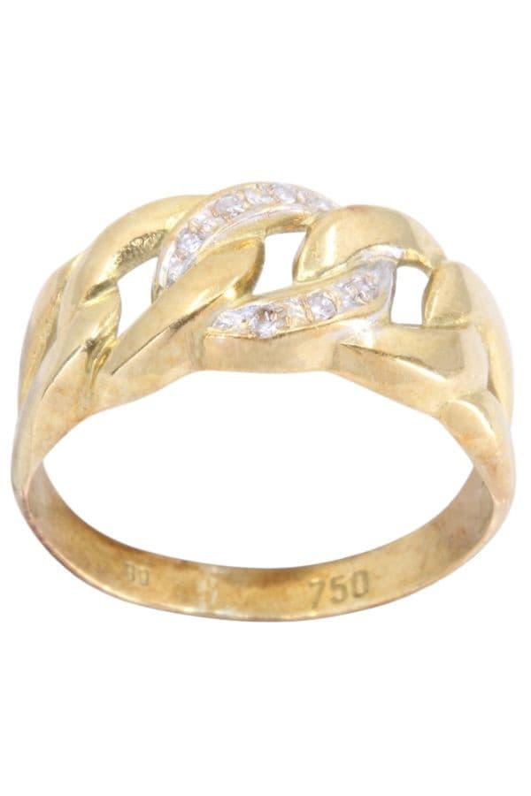 BAGUE MAILLE GOURMETTE DIAMANTS — vue 1