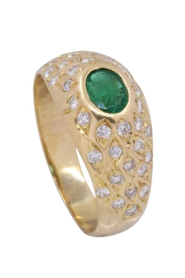 BAGUE ÉMERAUDE ET DIAMANTS — vue 5