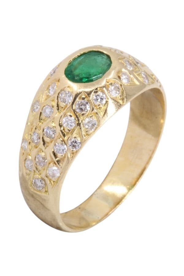 BAGUE ÉMERAUDE ET DIAMANTS — vue 3