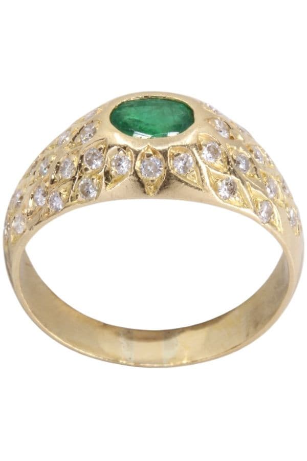 BAGUE ÉMERAUDE ET DIAMANTS