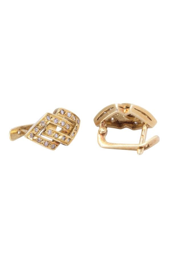 BOUCLES D'OREILLES ANCIENNES DIAMANTS — vue 3