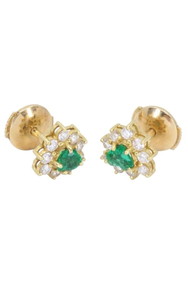 BOUCLES D'OREILLES MARGUERITE EMERAUDE — vue 3
