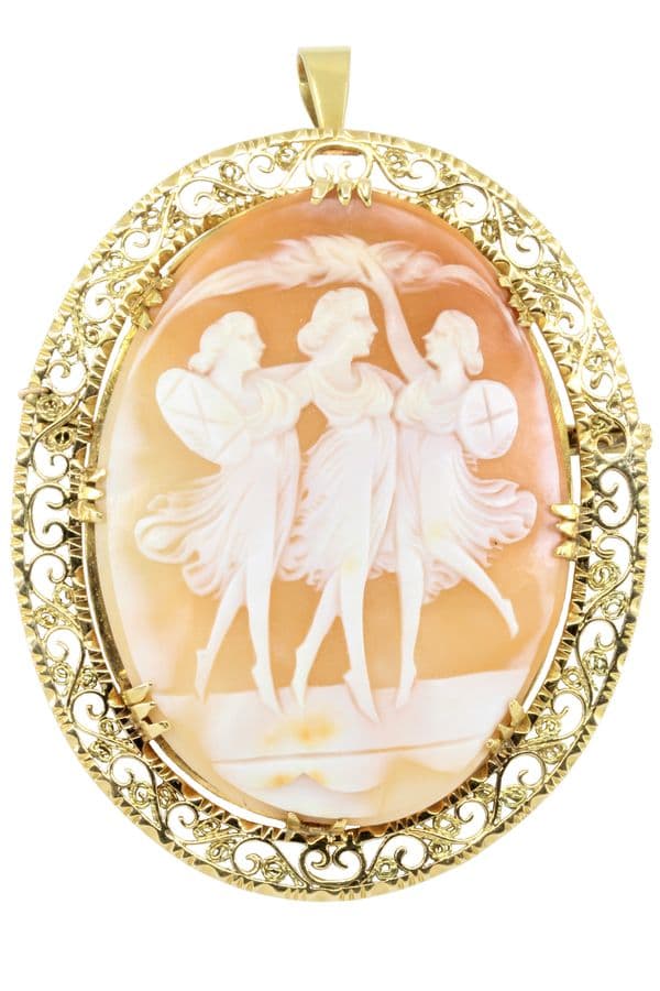 BROCHE PENDENTIF CAMÉE ART NOUVEAU — vue 1