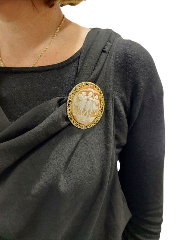 BROCHE PENDENTIF CAMÉE ART NOUVEAU — vue 2